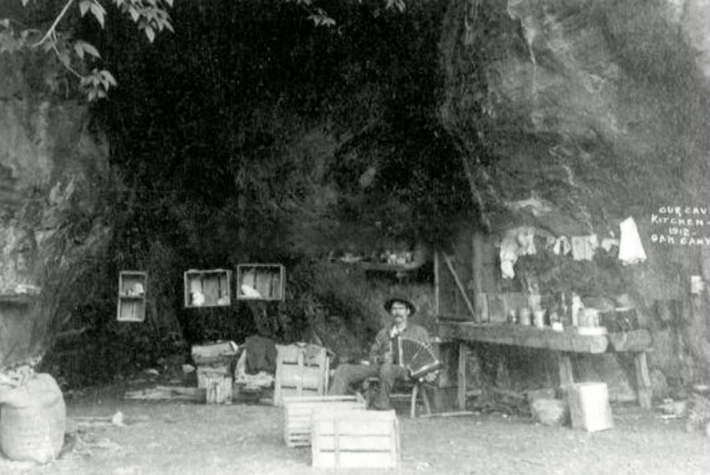 1912 Jess Purtymun in his Cave Kitchen in Oak Creek Canyon near Sedona, AZ